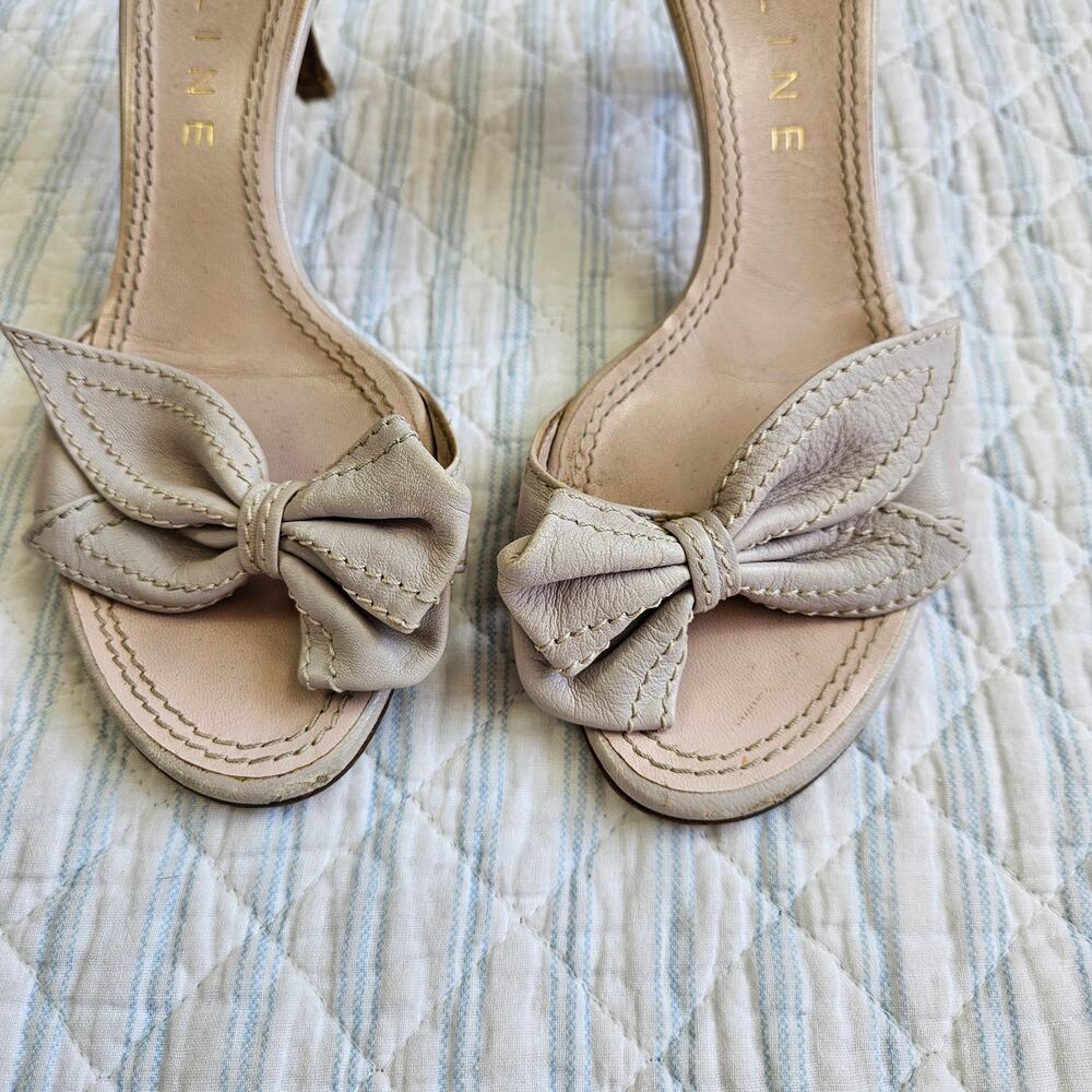 Celine Kitten Heel Mules Brown Leather Bow Detail - Size 36.5 EU - Picture 6 of 6